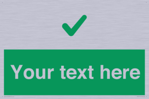 Custom green background, green tick sign